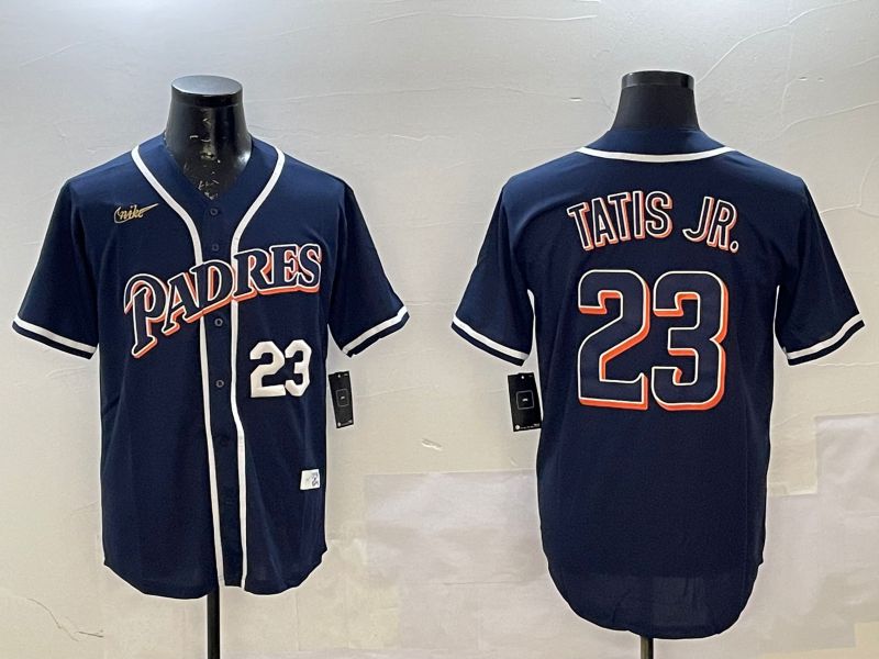 Men San Diego Padres #23 Tatis jr Blue Throwback Game 2025 Nike MLB Jersey style 2